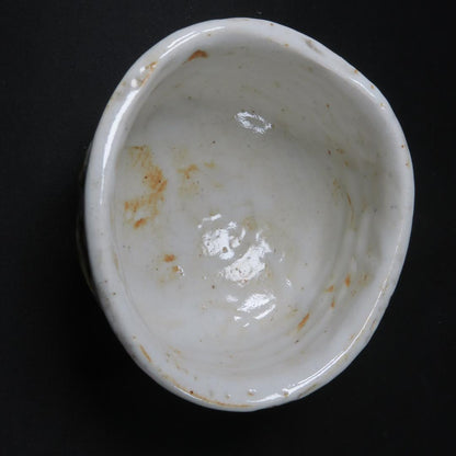 Shino Tea Bowl by Higashiyama - Mino Ware Chawan with Classic White Glaze and Iron Markings