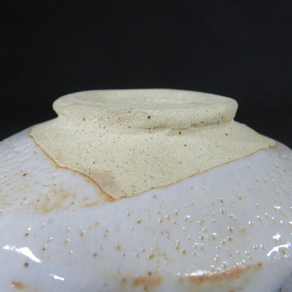 Shino Tea Bowl by Higashiyama - Mino Ware Chawan with Classic White Glaze and Iron Markings