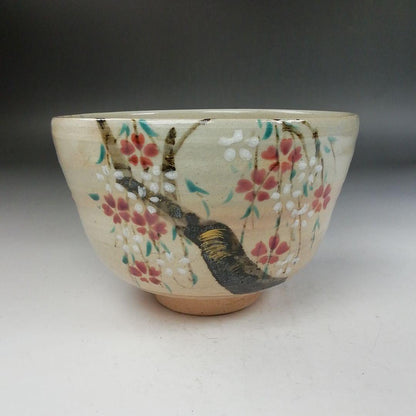 Nakamura Nokyu — Kenzan-style Shidare-zakura Chawan | Kyoto Matcha Tea Bowl with Signed Tomobako