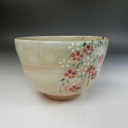 Nakamura Nokyu — Kenzan-style Shidare-zakura Chawan | Kyoto Matcha Tea Bowl with Signed Tomobako
