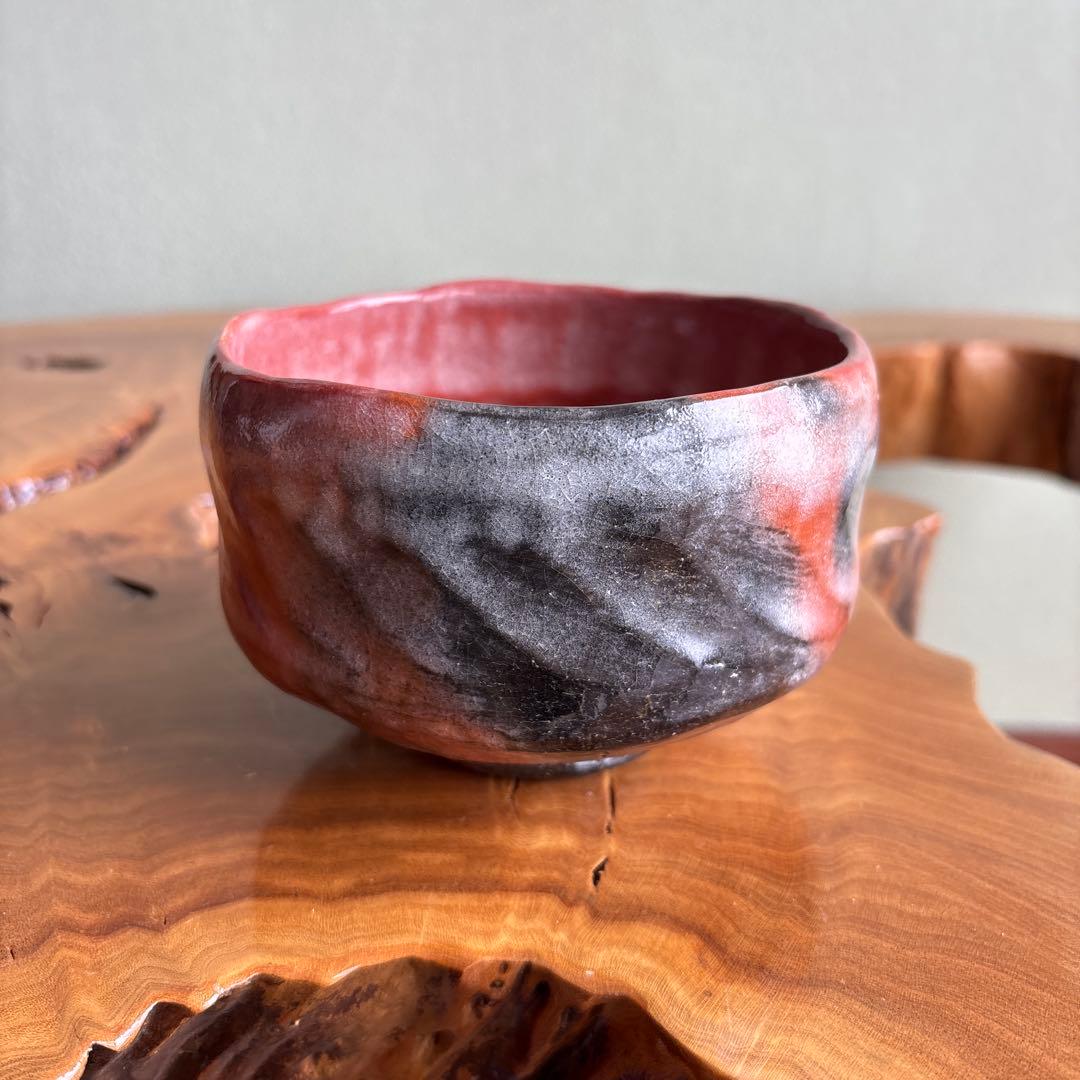 Aka-Raku Red Tea Bowl by Sasaki Shoraku - Kyoto Raku Ware Chawan with Signed Box