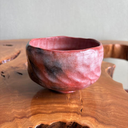 Aka-Raku Red Tea Bowl by Sasaki Shoraku - Kyoto Raku Ware Chawan with Signed Box
