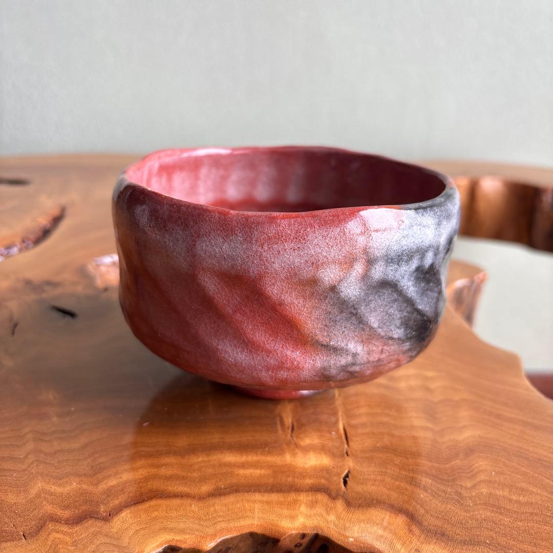 Aka-Raku Red Tea Bowl by Sasaki Shoraku - Kyoto Raku Ware Chawan with Signed Box