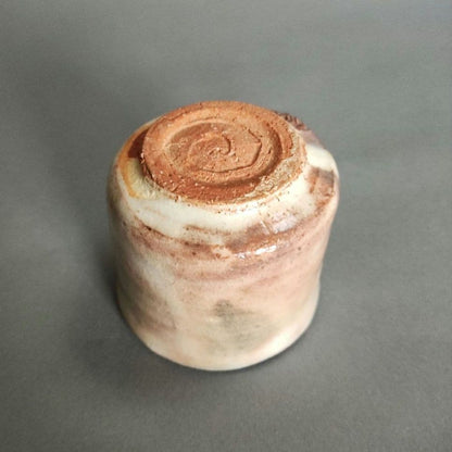 XV Sakakura Shinbei Hagi Ware Sake Cup - 15th Generation Pink-White Glaze Chawan