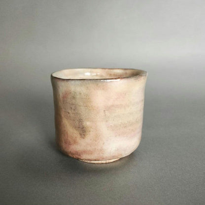 XV Sakakura Shinbei Hagi Ware Sake Cup - 15th Generation Pink-White Glaze Chawan