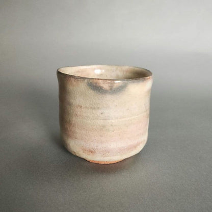 XV Sakakura Shinbei Hagi Ware Sake Cup - 15th Generation Pink-White Glaze Chawan