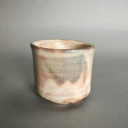 XV Sakakura Shinbei Hagi Ware Sake Cup - 15th Generation Pink-White Glaze Chawan