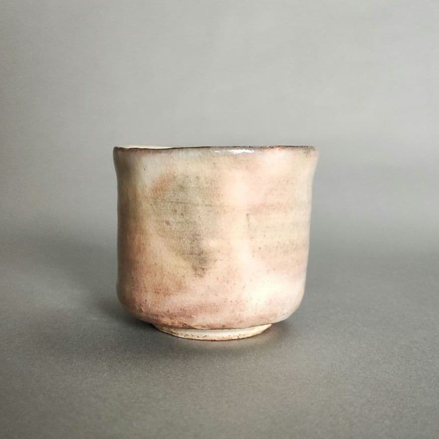 XV Sakakura Shinbei Hagi Ware Sake Cup - 15th Generation Pink-White Glaze Chawan