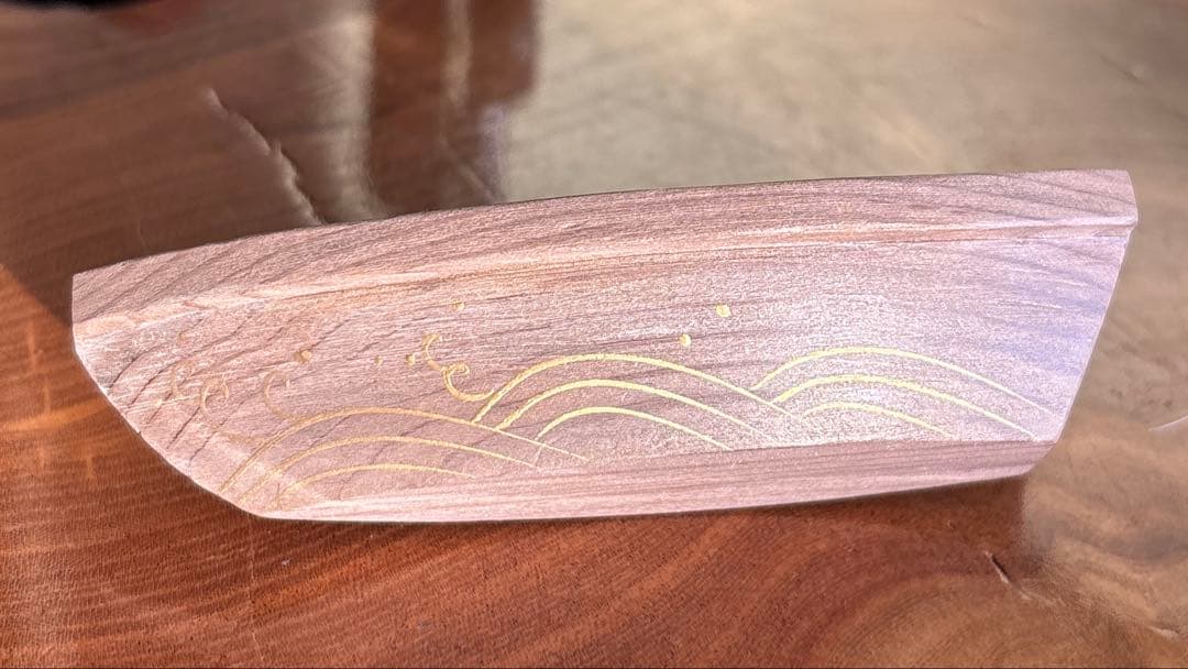 Komatsu Kazunori Fune Kogo — Jindai-Sugi Cedar Boat Incense Box, Gold Makie