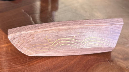 Komatsu Kazunori Fune Kogo — Jindai-Sugi Cedar Boat Incense Box, Gold Makie