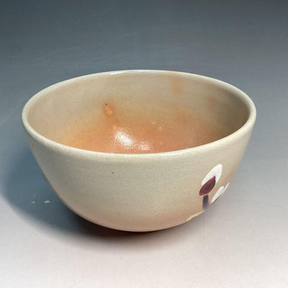 Pussy Willow Nekoyanagi Tea Bowl - Kyo-yaki Spring Chawan with Polychrome Enamel and Box