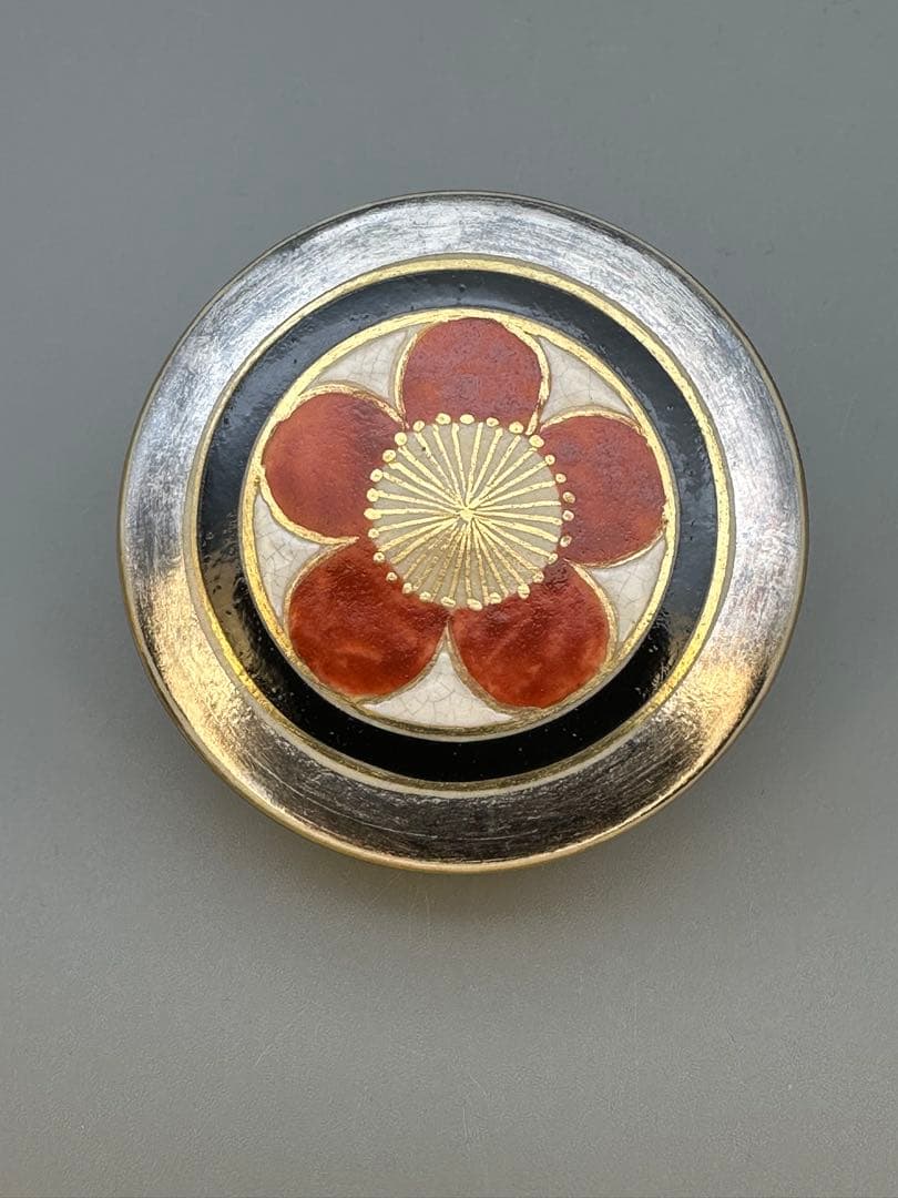 Eiraku Zengoro Plum Blossom Kogo — Gold and Silver Incense Container