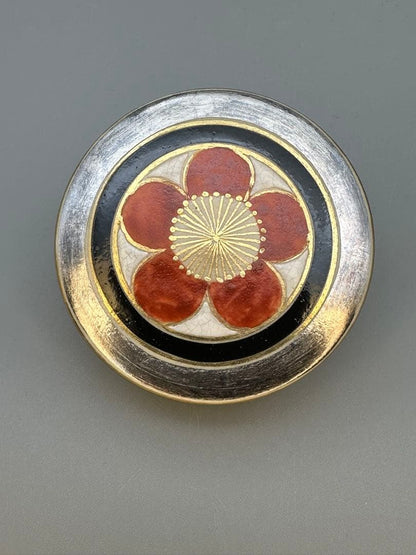 Eiraku Zengoro Plum Blossom Kogo — Gold and Silver Incense Container