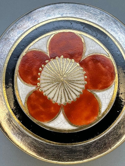 Eiraku Zengoro Plum Blossom Kogo — Gold and Silver Incense Container