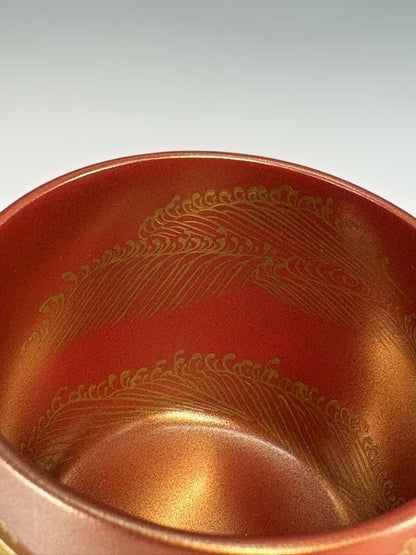 Heian Sosho — Gold Maki-e Crane O-Natsume, Exhibition-Grade, Tomobako
