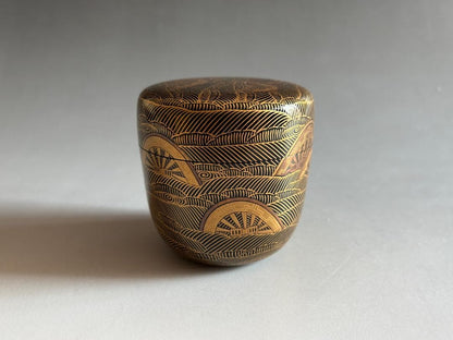 Omotesenke Jingyusai Inscription Nami-Guruma Maki-e O-Natsume | Shitsusendo Tea Caddy