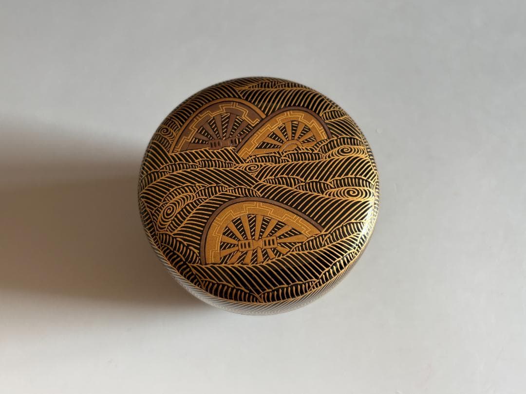 Omotesenke Jingyusai Inscription Nami-Guruma Maki-e O-Natsume | Shitsusendo Tea Caddy