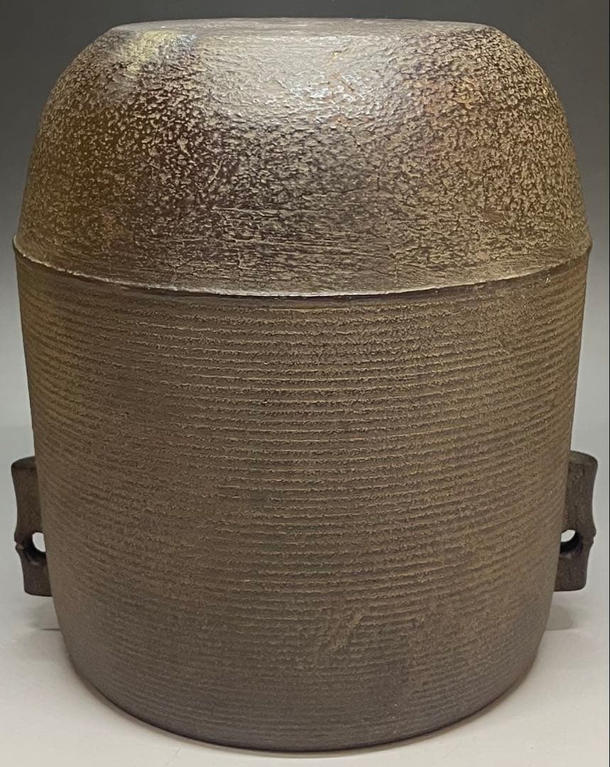 Kanamori Shoei Bamboo Relief Sensuji Cylindrical Iron Tea Kettle Tsutsugama