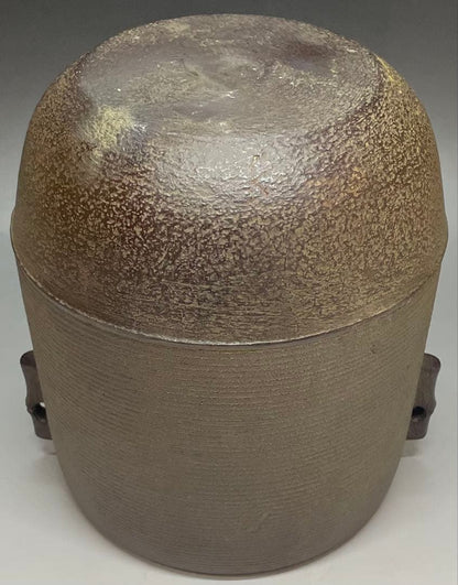 Kanamori Shoei Bamboo Relief Sensuji Cylindrical Iron Tea Kettle Tsutsugama