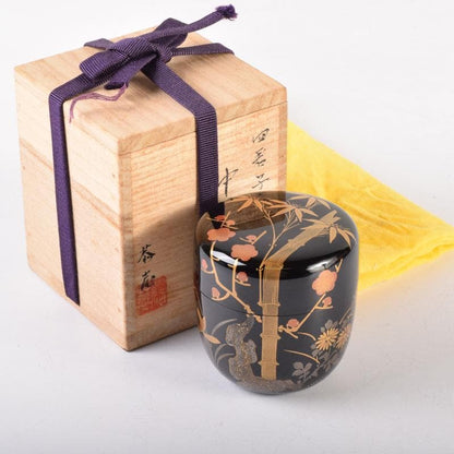 Kaga Maki-e Natsume by Nakamura Kyozo - Four Gentlemen with Daitoku-ji Box