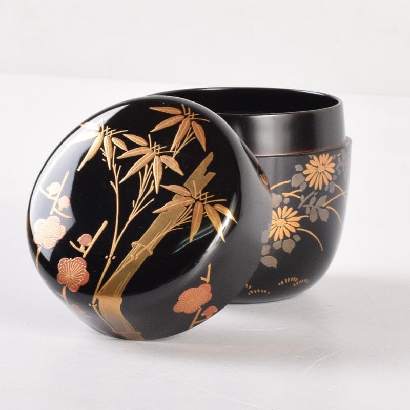 Kaga Maki-e Natsume by Nakamura Kyozo - Four Gentlemen with Daitoku-ji Box