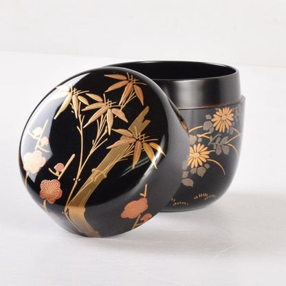 Kaga Maki-e Natsume by Nakamura Kyozo - Four Gentlemen with Daitoku-ji Box