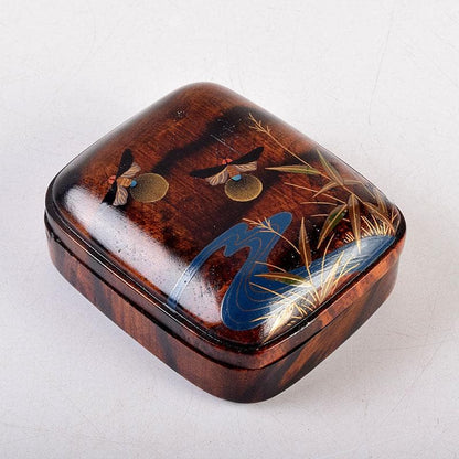 Firefly Maki-e Raden Kogo by Takeuchi Kosai, Black Persimmon Incense Box