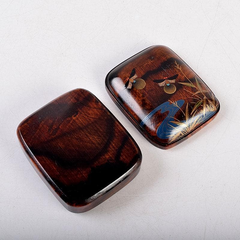 Firefly Maki-e Raden Kogo by Takeuchi Kosai, Black Persimmon Incense Box