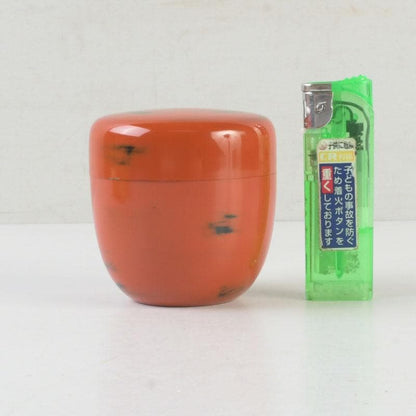 Negoro-nuri Lacquer Natsume Tea Caddy by Shoun — Chunatsume with Original Signed Box