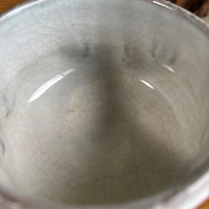 Yuki-Shino Snow White Matcha Bowl | Otaru Kiln Chawan | Japanese Tea Ceremony | Tomobako