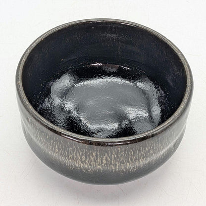 Black-Glaze Chawan by Izumo Banshozan-gama — Nogi Hakeme, Signed Box