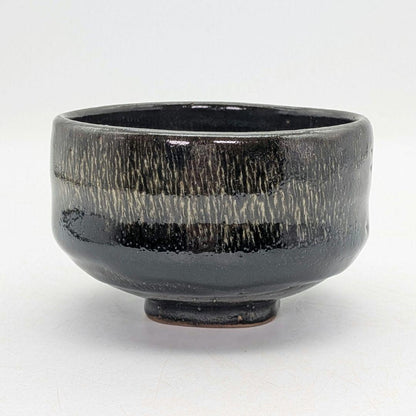 Black-Glaze Chawan by Izumo Banshozan-gama — Nogi Hakeme, Signed Box