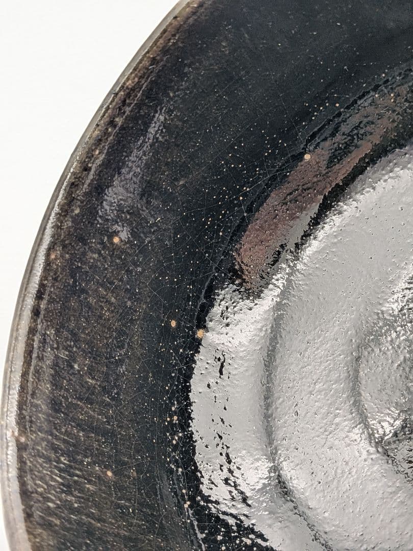 Black-Glaze Chawan by Izumo Banshozan-gama — Nogi Hakeme, Signed Box
