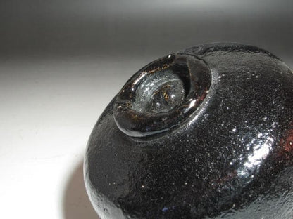 Kuro Raku Chawan 'Kokon' by Raku Seinyu XIII, Inscribed by Urasenke Hounsai - Kyoto Black Raku Tea Bowl with Tomobako