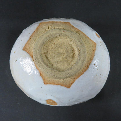 Shino Glaze Oval Matcha Bowl Matsukogama Hokyu with Signed Wooden Box