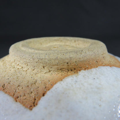 Shino Glaze Oval Matcha Bowl Matsukogama Hokyu with Signed Wooden Box