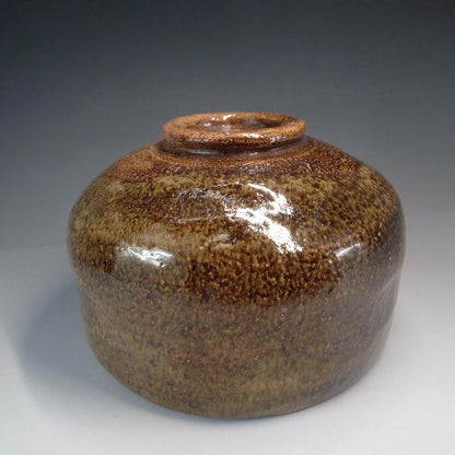 Ohi Cho-ami Tea Bowl — Ame-yu Amber Glaze, Kanazawa Tradition