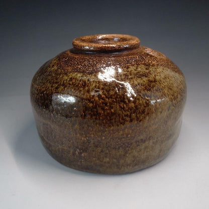 Ohi Cho-ami Tea Bowl — Ame-yu Amber Glaze, Kanazawa Tradition