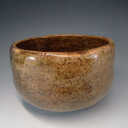 Ohi Cho-ami Tea Bowl — Ame-yu Amber Glaze, Kanazawa Tradition