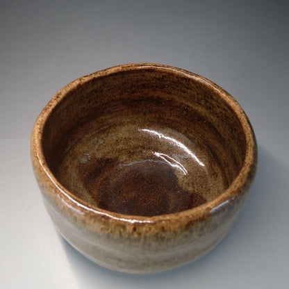 Ohi Cho-ami Tea Bowl — Ame-yu Amber Glaze, Kanazawa Tradition