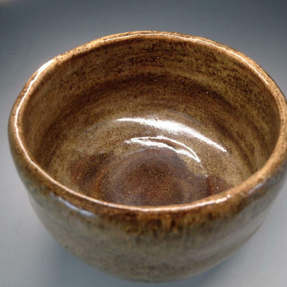 Ohi Cho-ami Tea Bowl — Ame-yu Amber Glaze, Kanazawa Tradition