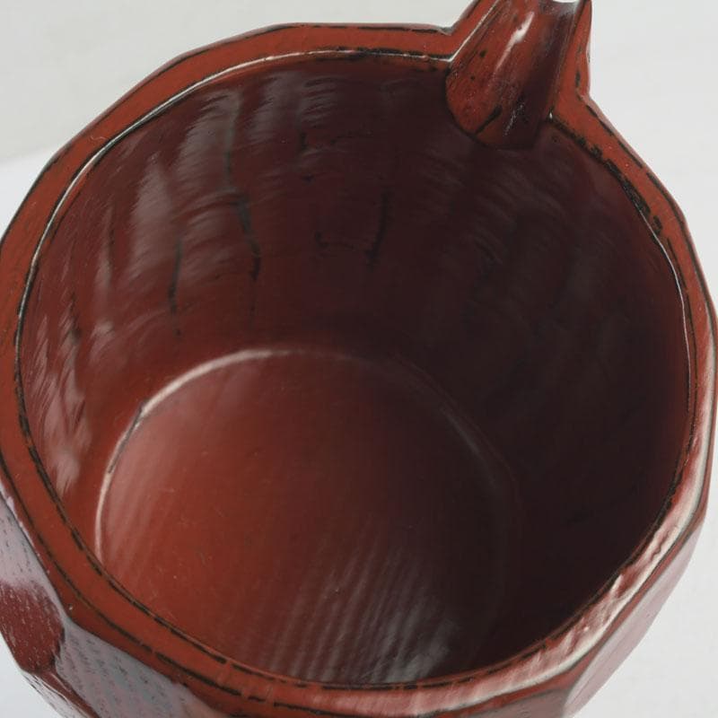 Negoro Lacquer Sake Set by Kitahara Hisashi | Katakuchi Pourer and Guinomi Cup