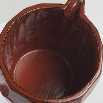 Negoro Lacquer Sake Set by Kitahara Hisashi | Katakuchi Pourer and Guinomi Cup