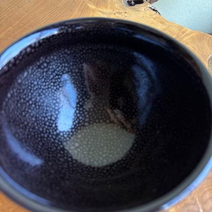 Oil Spot Tenmoku Tea Bowl by Josen — Mino Kiln, Signed Wooden Box