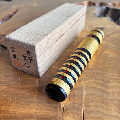 Noh Flute Incense Container Lacquer Kogo by Dojo Munehiro
