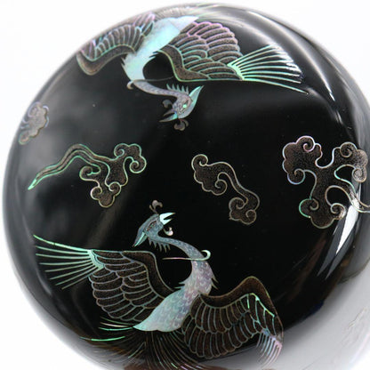Phoenix Mother-of-Pearl Lacquer Tea Caddy by Min Jong-tae — Korean Raden O-Natsume