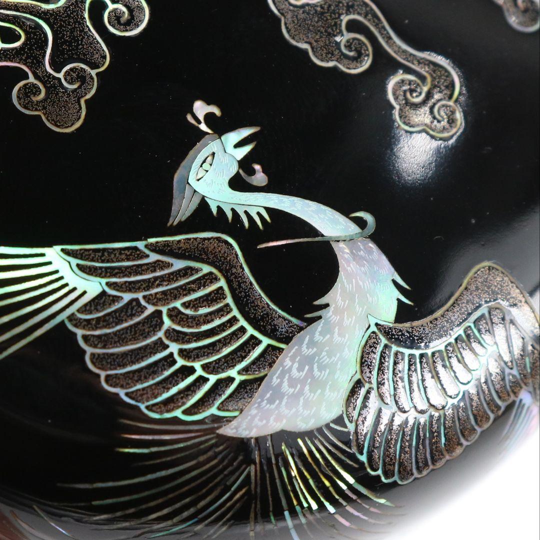 Phoenix Mother-of-Pearl Lacquer Tea Caddy by Min Jong-tae — Korean Raden O-Natsume