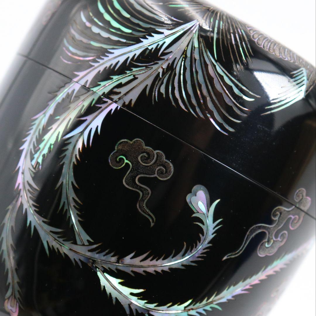 Phoenix Mother-of-Pearl Lacquer Tea Caddy by Min Jong-tae — Korean Raden O-Natsume