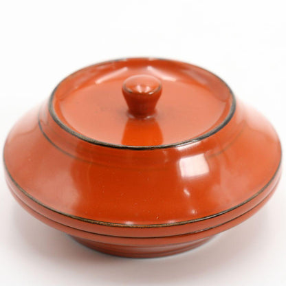Negoro-nuri Lacquer Incense Container by Ichiro — Aged Vermillion
