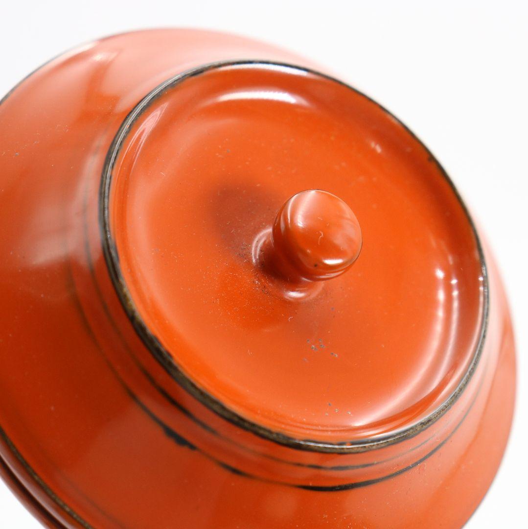 Negoro-nuri Lacquer Incense Container by Ichiro — Aged Vermillion
